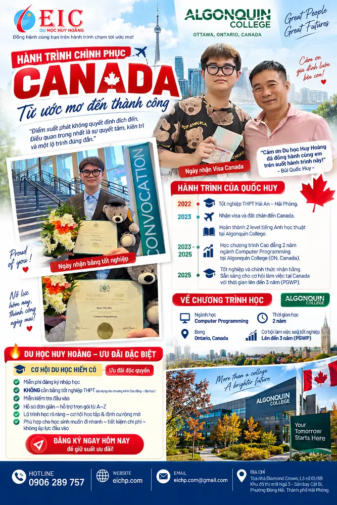 Hành trình du học Canada và ở lại làm việc lên đến 3 năm